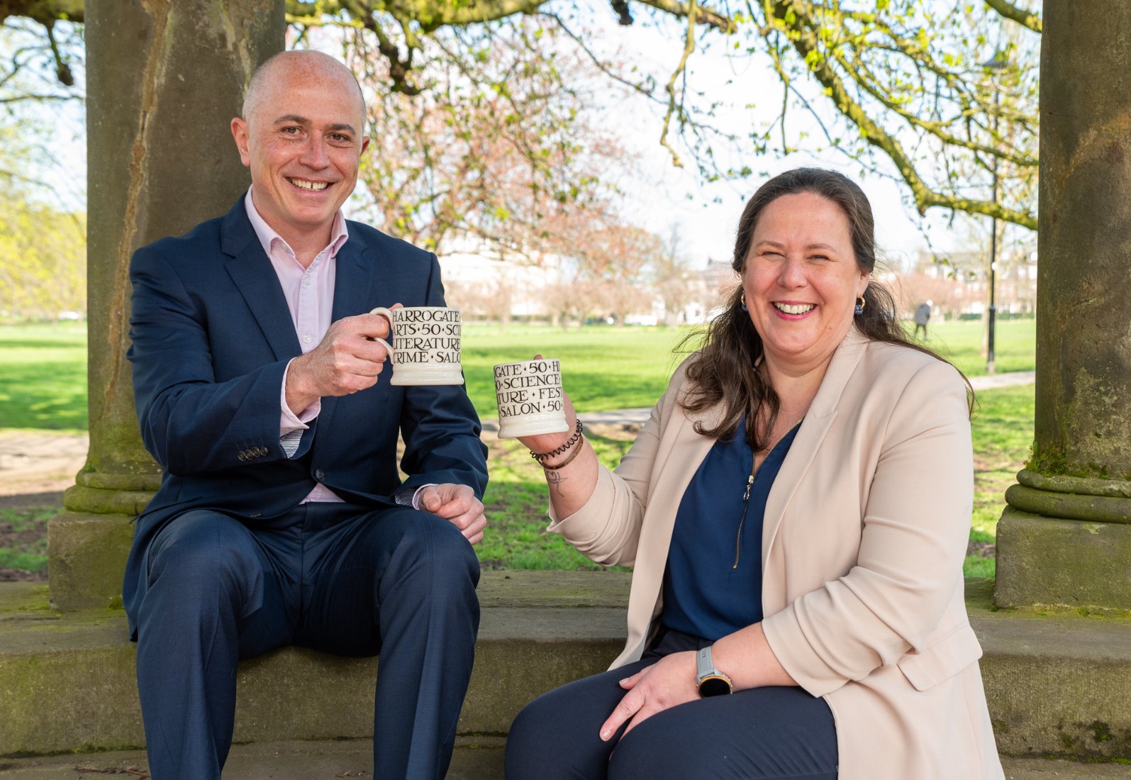 Sharon Canavar, Chief Executive of Harrogate International Festivals, with Andrew Meehan, Managing Director of Harrogate Family Law