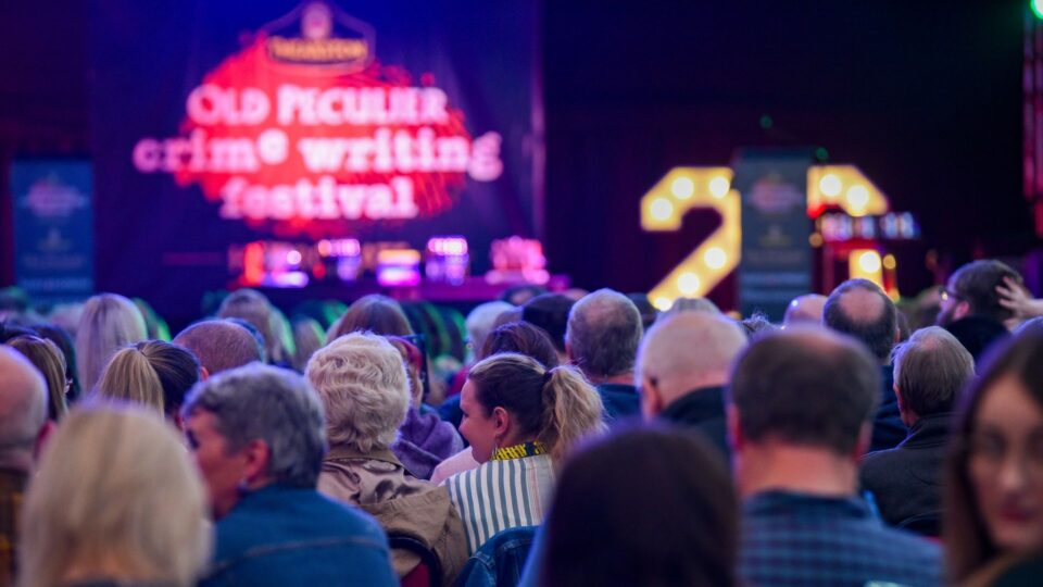 The Theakston Stage set up for the 20th anniversary of the Festival
