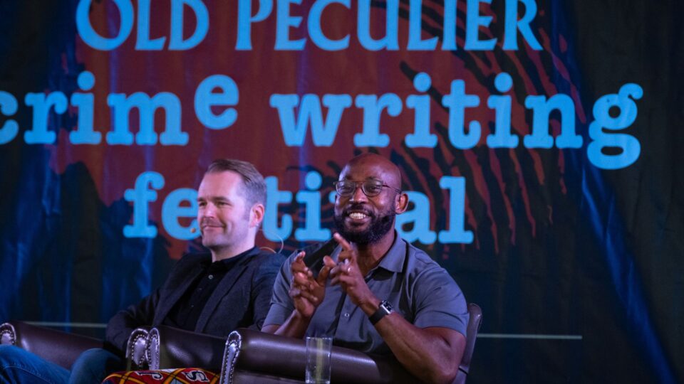 Femi Kayode and Tim Weaver at the Crime Festival.