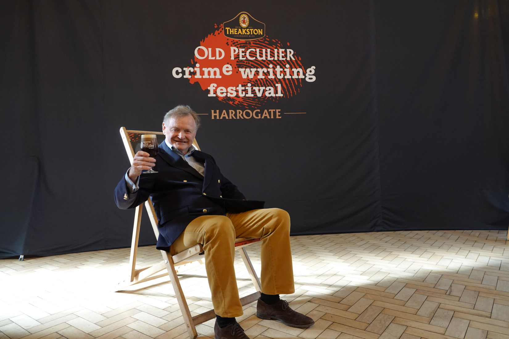 Simon Theakston at the London launch of Theakston Old Peculier Crime Writing Festival